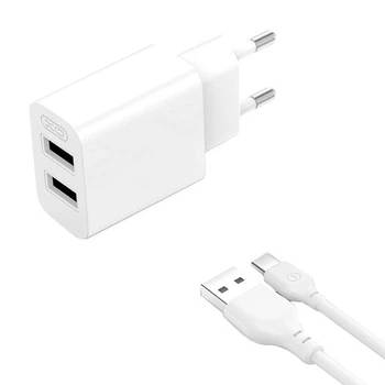 Адаптер сетевой XO Type-C Cable Dual USB Charger L109 |2USB, 2.4A|