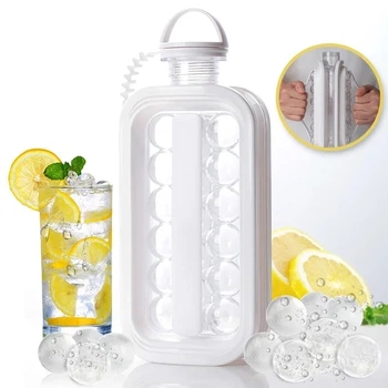 Портативная силиконовая форма для льда 2 в 1 ICE CUBE TRAY вместимость до 40 кубиков лёгкий и компактный дизайн