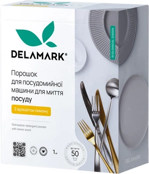 Порошок для мытья посуды в посудомоечной машине Delamark с ароматом лимона 1 кг (4820152332523)
