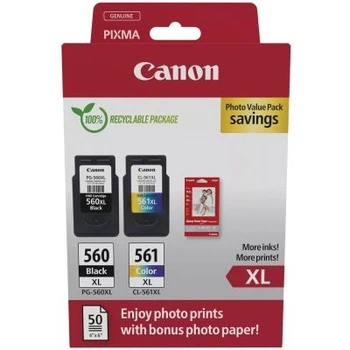 Картридж Canon pg-560/cl-561 xl BK+Color + Photo Paper, Value Pack (3712c008)