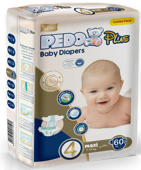 Дитячі підгузки Pedo Maxi (7-18кг), 60шт