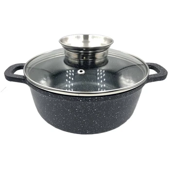 Казан-каструля UNIQUE UN-5275 4,5 л с крышкой, мрамор, 24 см