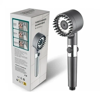 Душова насадка масажна лійка для душу Turbocharged shower head 4в1 силіконові масажні шипи
