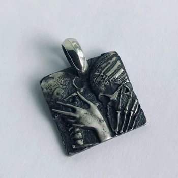 Підвіска срібна "Memento mori" зі скелетами (МЮВМП-06)