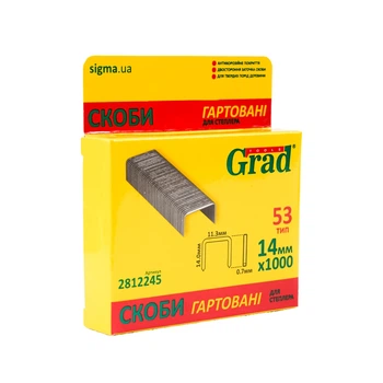Скобы 14×11.3мм каленые 1000шт GRAD (2812245)