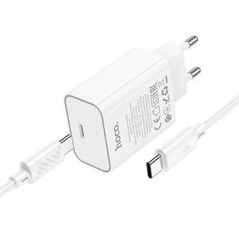 Адаптер мережний HOCO Type-C to Type-C Benefit single port charger set C143A |1Type-C, 3A/20W, PD/QC|
