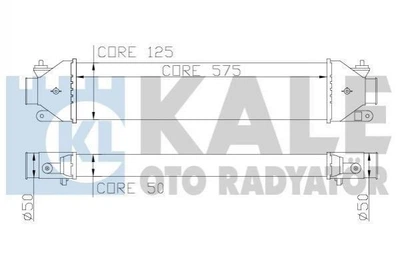 Інтеркулер KALE 346400 Fiat Punto, Doblo, Grande Punto; Opel Combo 1302225, 51783791, 51833106