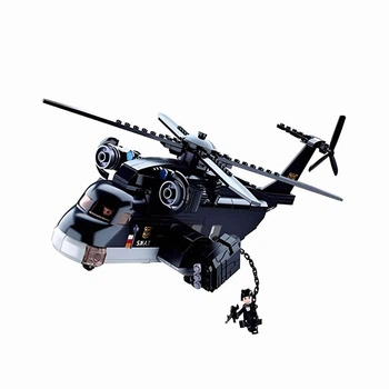 Конструктор SLUBAN M38-B0775 — Полицейский вертолёт и машина с фигурками, 830 деталей, разноцветный
