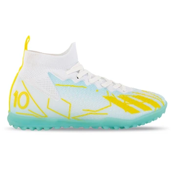 Сороконожки футбольные детские с носком SP-Sport Air MX10 размер 37 White-Yellow-Mint