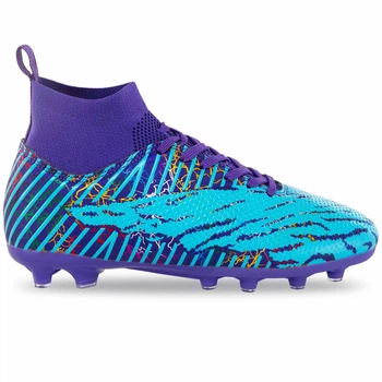 Бутсы футбольные детские с носком SP-Sport Air 150-35 размер 35 Purple-Blue