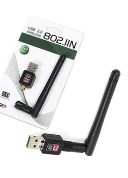 Сетевой Wi-Fi адаптер USB с мощной антенной 802.11N для ПК, ноутбуков, приставок, Т2, ТВ 2367