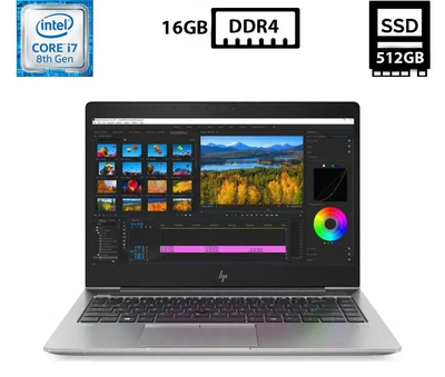 Ноутбук Hewlett Packard ZBook 14u G6 14” IPS 1920x1080 Core i7-8565U 1.80GHz 16GB DDR4 SSD 512GB Intel UHD Graphics Камера (HZ14UG6G5R16S512B) Б/У