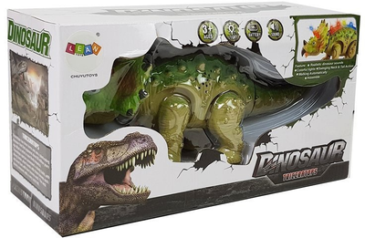 Динозавр LEAN Toys Трицератопс на батарейках Зелений 7189 (5905214970772)