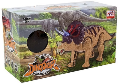 Динозавр LEAN Toys Трицератопс на батарейках Жовтий 6638 (5904665998335)