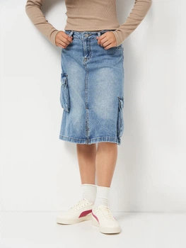 Підліткова джинсова спідниця для дівчинки Coccodrillo Jeans Collection Girl WC5124101JCG-014 152 см Блакитна (5904986533826)