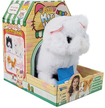 Кіт LEAN Toys Перс ходить і рухає хвостом на батарейках Білий 7350 (5905323214262)
