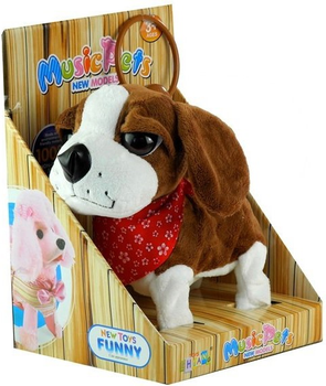 Piesek LEAN Toys rusza ogonem oraz spiewa na smyczy 2578 (5902808153917)