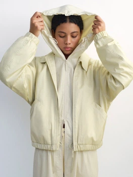 Куртка демісезонна коротка жіноча Uniqlo 359208644 2XL Молочна ( 1159839885)