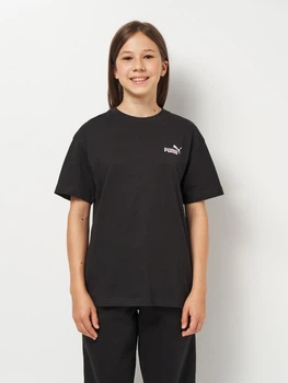 Подростковая футболка для девочки Puma ESS 2 COLOR Logo 68910151 146-152 см Puma Black-Poised Pink (4069157716277)