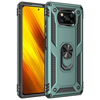 Ударопрочный чехол Serge Ring for Magnet для Xiaomi Poco X3 NFC / Poco X3 Pro Зеленый Без бренда