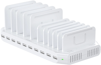 10-portowa uniwersalna ładowarka Unitek 60W USB Charging Station White (Y-2190D01-EU)