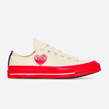 Женские кеды No Brand Comse Des Garcons Play Low Top Sneakers Beige/Red Low 39