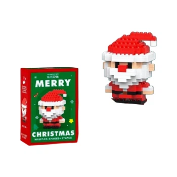 3D Конструктор OEM Merry Christmas Санта Клаус 7 см 174 деталей Красно-белый (W1401)