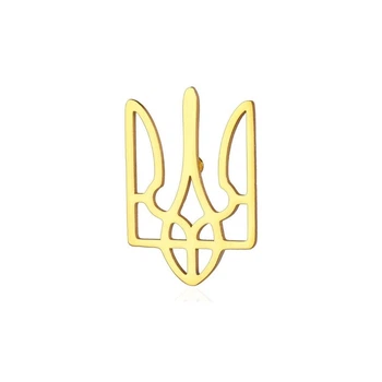 Значок (пин) BROCHE брошь бижутерия Тризуб из стали золотистый BRGV114742