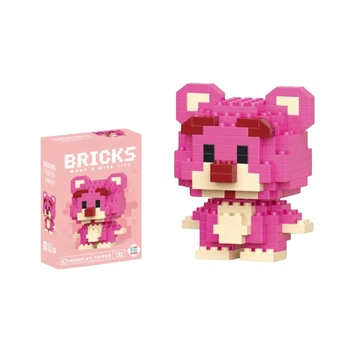 Конструктор OEM Bricks 3D ведмідь Mini Lotso Toy Story 5.5 см 151 деталь Рожевий (W2601-41)