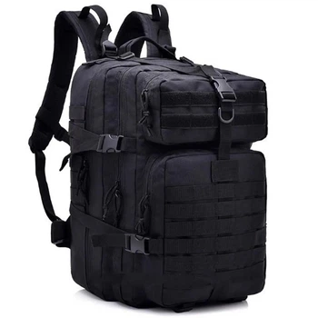 Рюкзак Тактичний на 50л штурмовий із системою MOLLE Чорний великий
