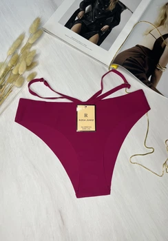 Жіночі трусики безшовні Rosa Junio зі смужками розмір L-XL Малиновий