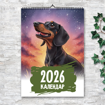 Календарь А4 перекидной настенный Таксы 13 листов ENTERSTORE (art. 269037а4)