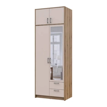 Шкаф для одежды Doros Ронди с антресолью и зеркалом Дуб Артизан/Кашемир 2ДСП 82х52х236 DRS-011678 (80737811)