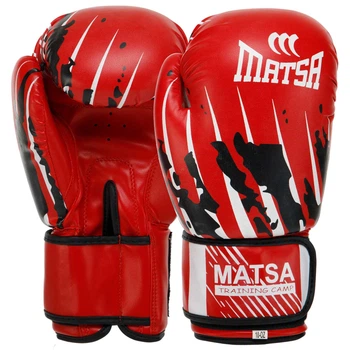 Перчатки боксерские PU MATSA MA-7300_Красный_12_унции