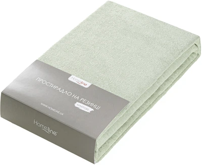 Простыня на резинке Home Line Евро 200х200 см Оливковая Махра (193952 HL)