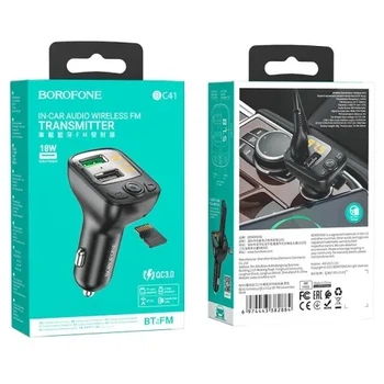 АЗП модулятор BOROFONE BC41 Eminency QC3.0 чорний