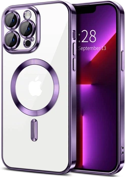 Чехол Wave Premium Metal Shining case with MagSafe (TPU) для Apple iPhone 12 Pro 6.1” Deep Purple