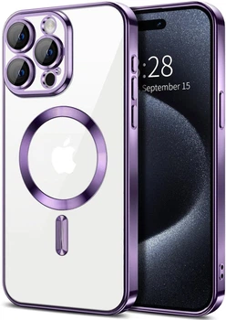 Чехол Wave Premium Metal Shining case with MagSafe (TPU) для Apple iPhone 14 Pro 6.1” Deep Purple