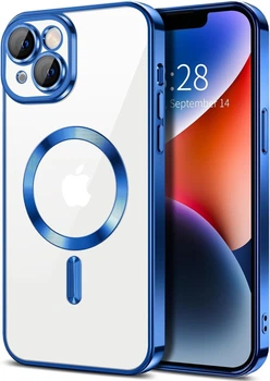 Чехол Wave Premium Metal Shining case with MagSafe (TPU) для Apple iPhone 13 14 6.1” Midnight Blue