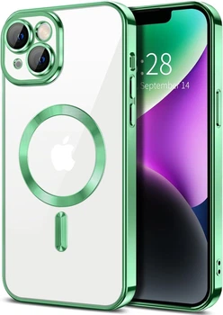 Чехол Wave Premium Metal Shining case with MagSafe (TPU) для Apple iPhone 13 14 6.1” Light Green