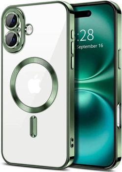 Чохол Wave Premium Metal Shining case with MagSafe (TPU) для Apple iPhone 16 6.1” Green