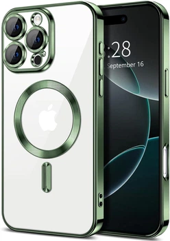 Чохол Wave Premium Metal Shining case with MagSafe (TPU) для Apple iPhone 16 Pro 6.3” Green