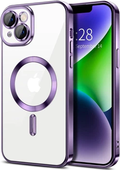 Чохол Wave Premium Metal Shining case with MagSafe (TPU) для Apple iPhone 13 14 6.1” Deep Purple