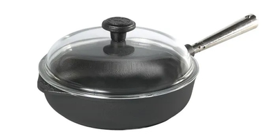 Patelnia grillowa Skeppshult Professional żeliwna ze szklaną pokrywką 25 cm (7317930120009)