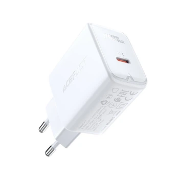 Мережевий зарядний пристрій ACEFAST A1 PD20W single USB-C charger White (6974316280040)