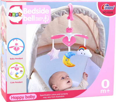 Karuzela do łóżeczka uniwersalna LEAN Toys Różowa 22797 (5905991051466)