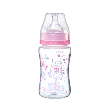 Антиколікова пляшка з широкою шийкою Рожева BabyOno 240 ml