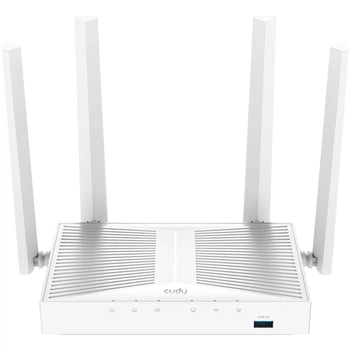 Гигабитный двухдиапазонный Wi-Fi маршрутизатор с USB Cudy, 4 антенны, белый