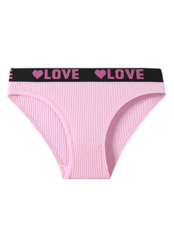 Женские спортивные хлопковые трусики LOVE - нежно-розовые L 3274