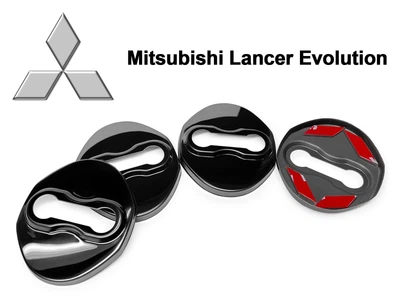 Накладка (заглушка) замка дверей Mitsubishi Lancer Evolution (4 двери) Чёрные